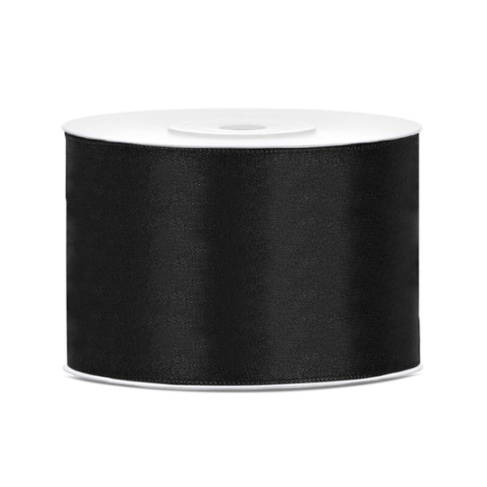 Satinband Svart - 50mm x 25m