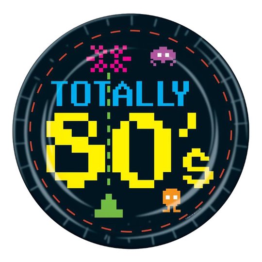 Papperstallrikar Totally 80s - 8-pack