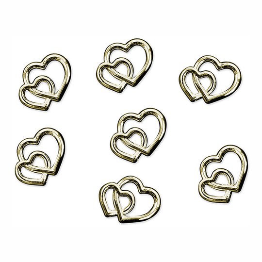 Konfetti Dubbla Hjärtan Guld - 25-pack