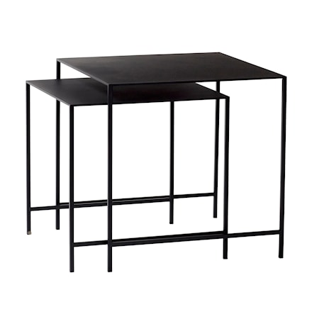 Bord Metall Svart 2 st