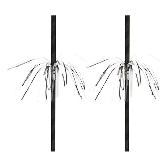 Papperssugrör Fireworks Svart/Silver - 10-pack