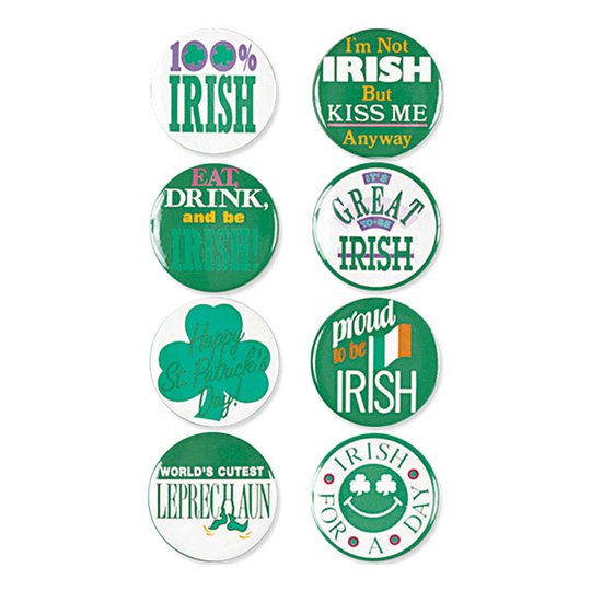 St. Patrick's Day Knappar - 8-pack