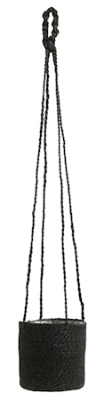 Hängkruka Juteväv Svart 16cm