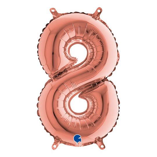 Sifferballong Mini Roséguld Metallic - Siffra 8