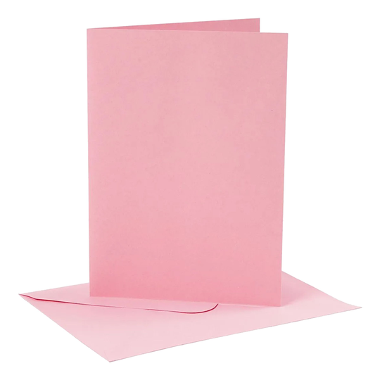 Kort med Kuvert Rosa - 12,7 x 17,8 cm