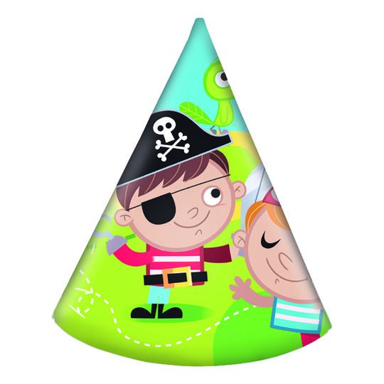 Partyhattar Piratbarn - 6-pack