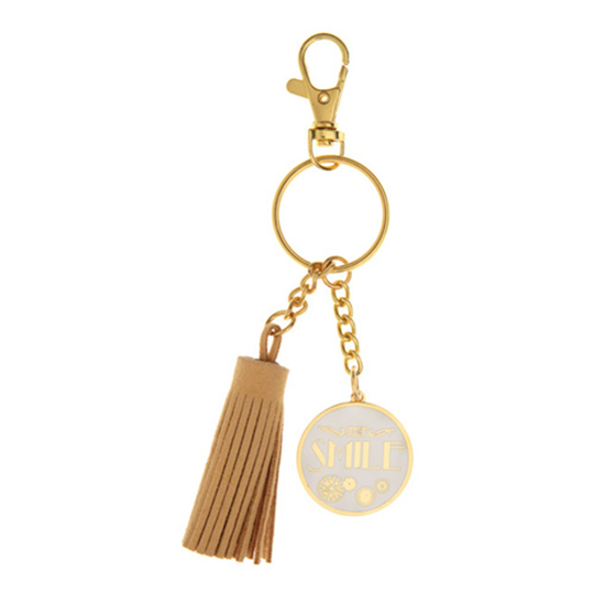 Nyckelring Guld med Tofs