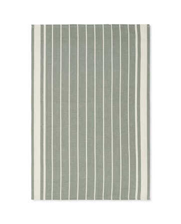 Striped Kökshandduk Linne/Bomull Grön