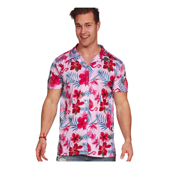 Hawaiiskjorta Flamingo - Medium