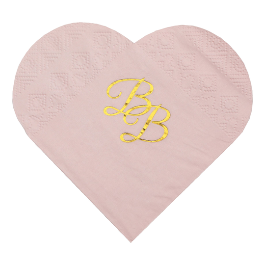 Servetter Hjärta Rosa - 10-pack
