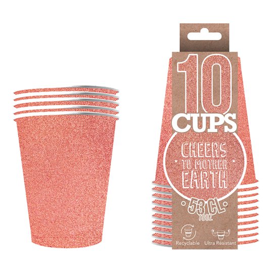 Partycups Papper Roséguld - 10-pack