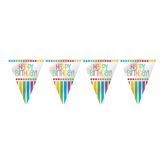 Flaggirlang Happy Birthday Rainbow