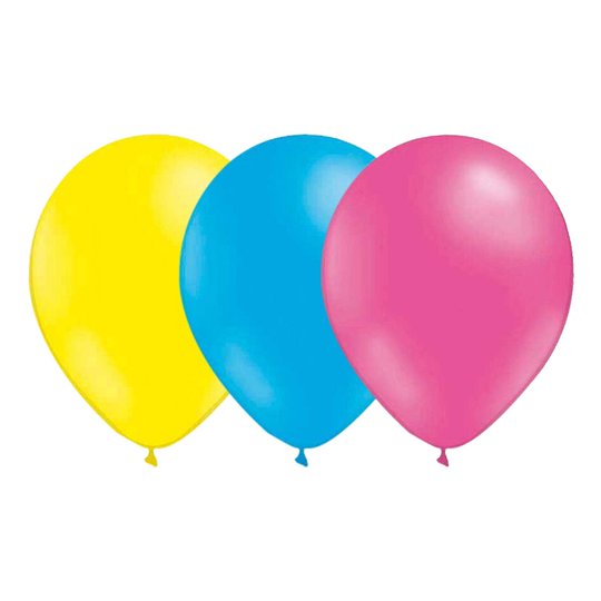 Ballongkombo Ljusgul/Ljusblå/Rosa - 15-pack