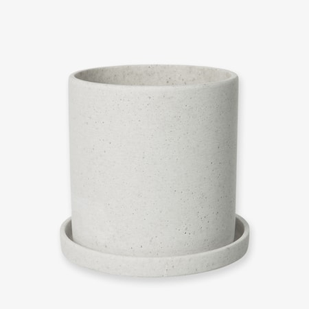 Kruka/Fat Polystone Mellan Vit