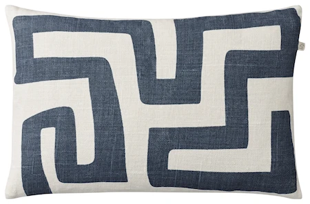 Nagra Kuddfodral 100% Linen Off White/Blå 40x60cm