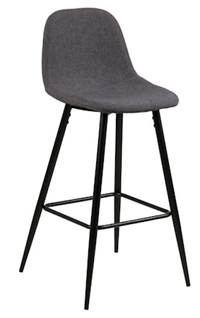 Ewald Barstol Hög Grå/Svart