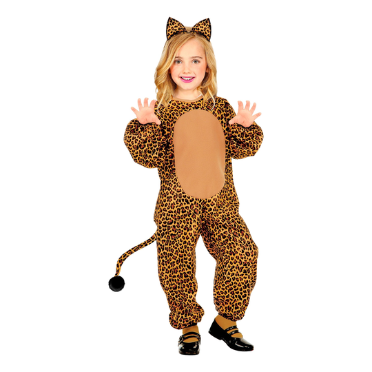 Leopard Jumpsuit Barn Maskeraddräkt - X-Small
