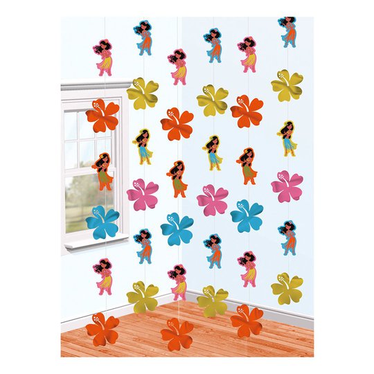 Hawaii Blommor Hängande Dekoration - 6-pack