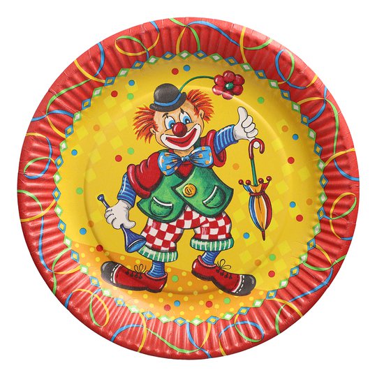 Papperstallrikar Kalasclown - 10-pack