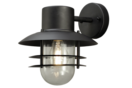 Landsort Vägglampa Ute Ner Svart IP44