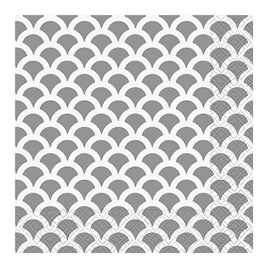 Servetter Snäckskal Silver - 16-pack