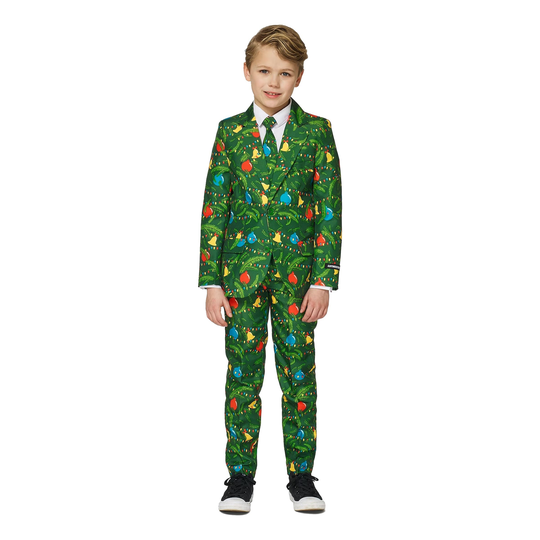 Suitmeister Boys Christmas Green Tree Light Up Kostym - Small