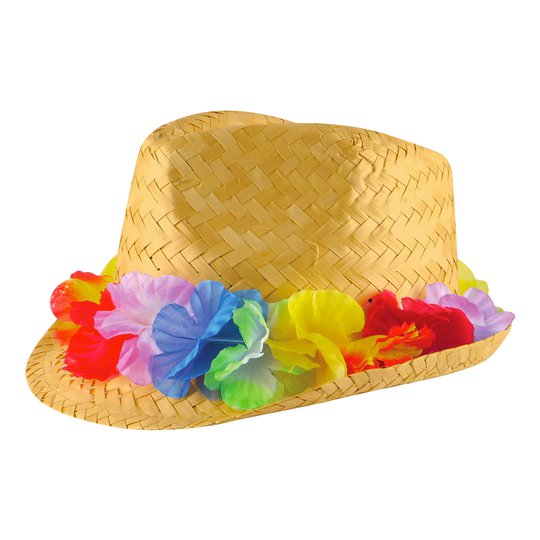 Hawaii Stråhatt med Blommor - One size