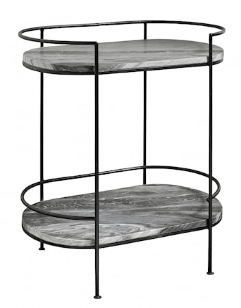 Midnight Oval Sidobord Svart 74x48cm