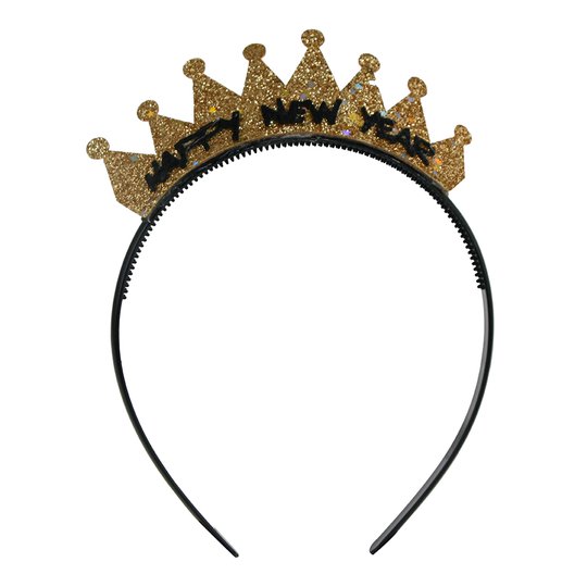 Diadem Guld Happy New Year - One size