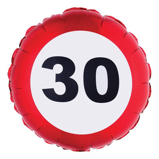 Folieballong Trafikskylt 30