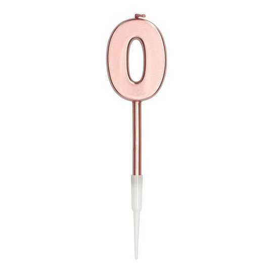 Tårtljus Roséguld Metallic - Siffra 0