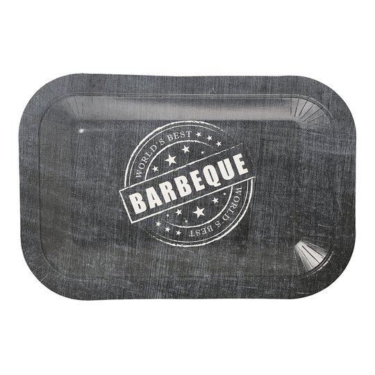 Papperstallrikar Barbeque Grå - 8-pack