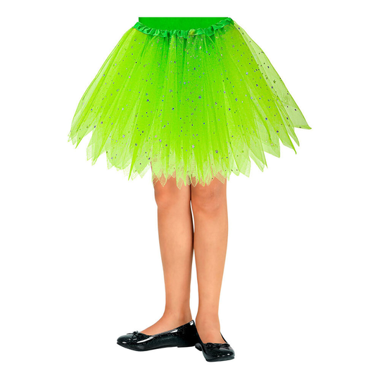 Tyllkjol Barn Glittrande Grön - One size