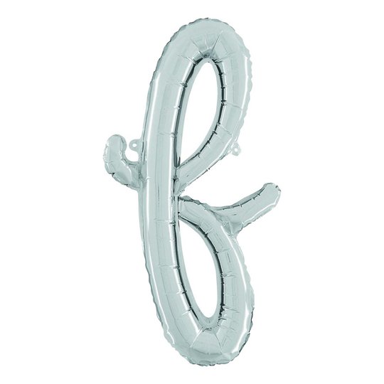Bokstavsballong Script Silver - Bokstav F