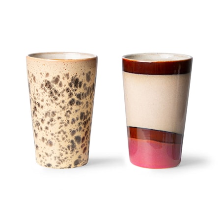70s ceramics Te Mugg Set om 2 Nova