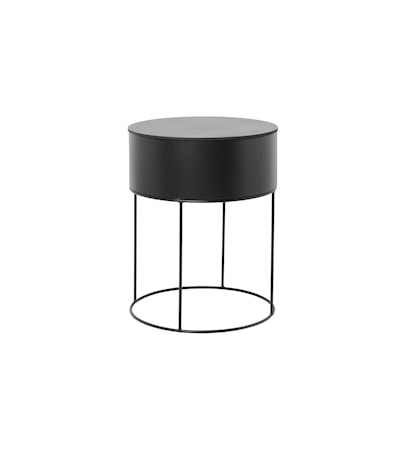 Plant Box Rund Svart