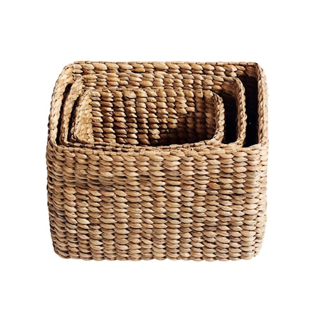 Korg Keep it all 3 st Natur Vattenhyacinth 40x28x30 cm
