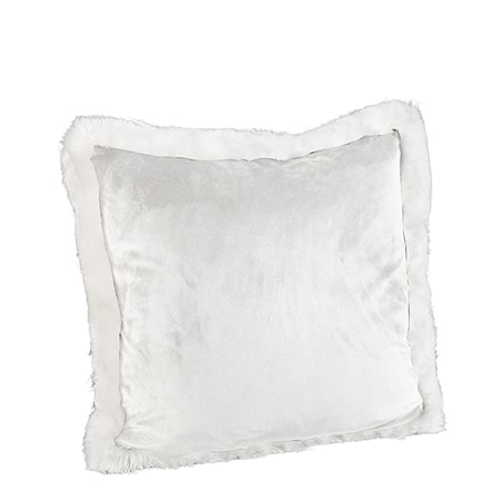Leia White Velboa Kuddfodral 50x50