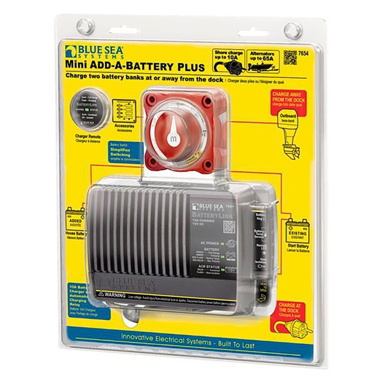 Blue Sea batteriladdare med laddningsrelä inkl. huvudströmbrytare