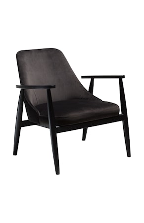 Loungestol Saga Velour - Meteorite Svart