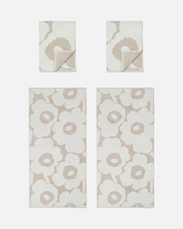 Unikko Handduk 4 delar Vit/Beige