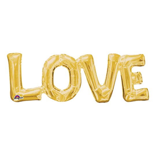Bokstavsballong Love Guld