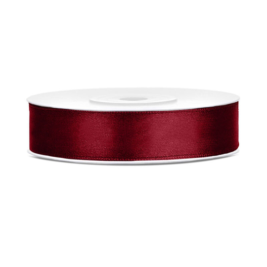 Satinband Mörkröd - 12mm x 25m