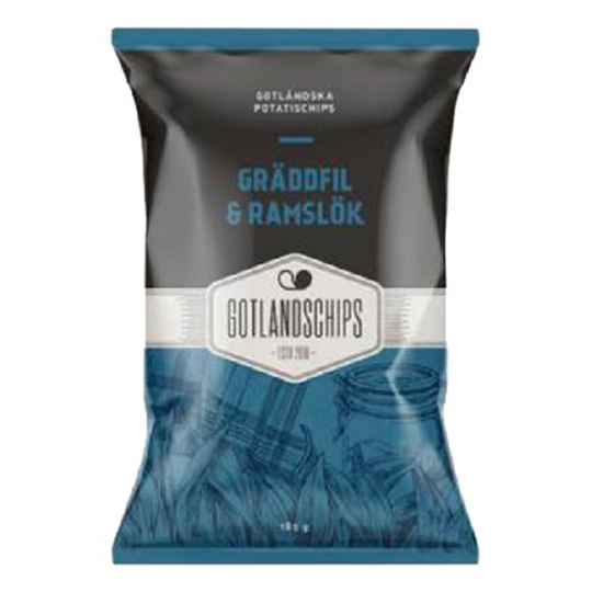 Gotlandschips Gräddfil & Ramslök - 180 gram