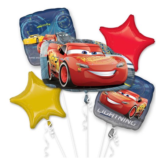 Ballongbukett Bilar/Cars 3 - 5-pack