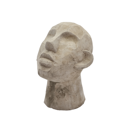 Talvik Figur Huvud 23 cm Cement Grå