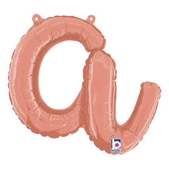 Bokstavsballong Script Roséguld - Bokstav A