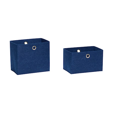 Filtkorgar 2st 40x25xh35, 40x25xh25 cm - Blå