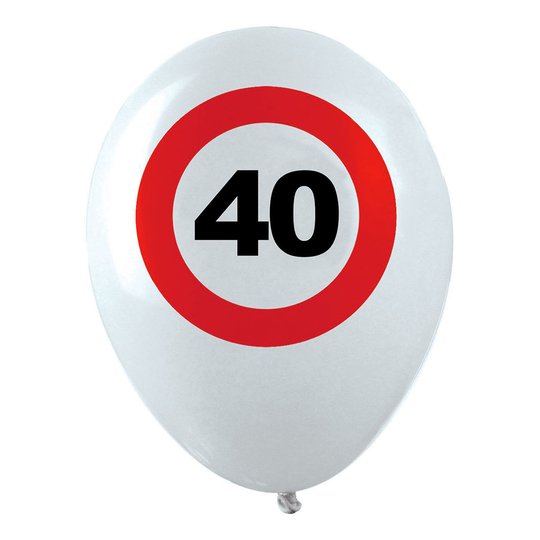 Ballonger Trafikskylt 40 - 12-pack