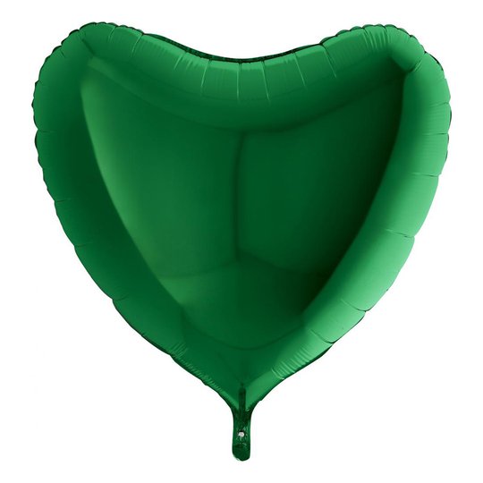 Folieballong Stor Hjärta Grönt - 91 cm